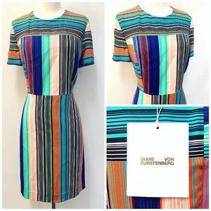 NWT Diane von Furstenberg Burman Striped Dress